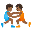 People Wrestling: Medium-Dark Skin Tone