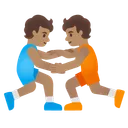 People Wrestling: Medium Skin Tone