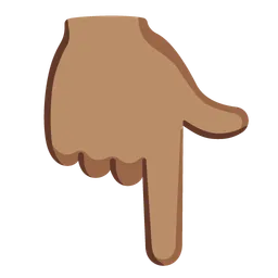 Backhand Index Pointing Down: Medium Skin Tone — Google