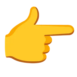 White Right Pointing Backhand Index — Google