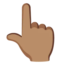 Backhand Index Pointing Up: Medium Skin Tone — Google