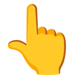 White Up Pointing Backhand Index — Google