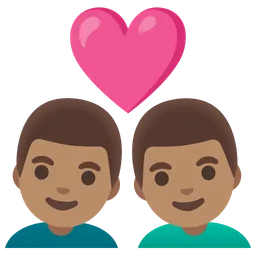 Couple with Heart: Man, Man, Medium Skin Tone — Google
