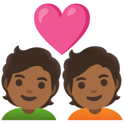 Couple with Heart: Medium-Dark Skin Tone — Google