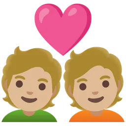 Couple with Heart: Medium-Light Skin Tone — Google