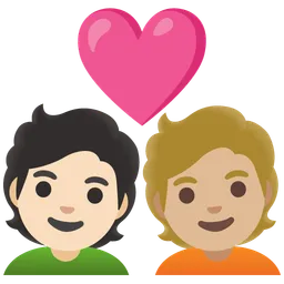 Couple with Heart: Person, Person, Light Skin Tone, Medium-Light Skin Tone — Google