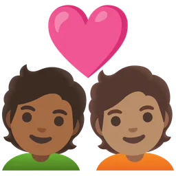 Couple with Heart: Person, Person, Medium-Dark Skin Tone, Medium Skin Tone — Google