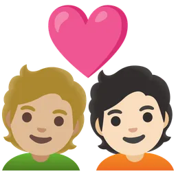 Couple with Heart: Person, Person, Medium-Light Skin Tone, Light Skin Tone — Google