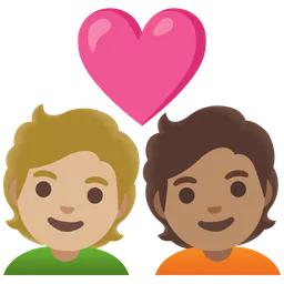 Couple with Heart: Person, Person, Medium-Light Skin Tone, Medium Skin Tone — Google