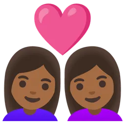Couple with Heart: Woman, Woman, Medium-Dark Skin Tone — Google