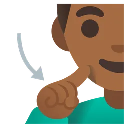 Deaf Man: Medium-Dark Skin Tone — Google
