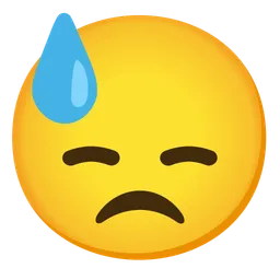 Face with Cold Sweat — Google