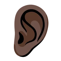 Ear: Dark Skin Tone — Google