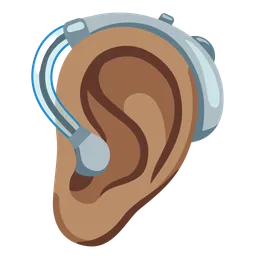 Ear with Hearing Aid: Medium Skin Tone — Google