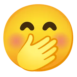 Smiling Face with Smiling Eyes and Hand Covering Mouth — Google
