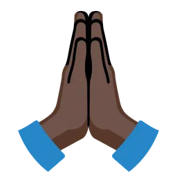 Folded Hands: Dark Skin Tone — Google
