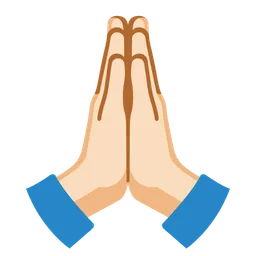 Folded Hands: Light Skin Tone — Google