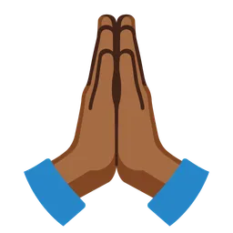 Folded Hands: Medium-Dark Skin Tone — Google