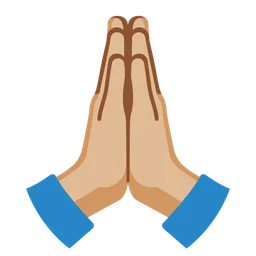 Folded Hands: Medium-Light Skin Tone — Google
