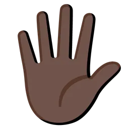 Hand with Fingers Splayed: Dark Skin Tone — Google