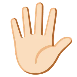 Hand with Fingers Splayed: Light Skin Tone — Google