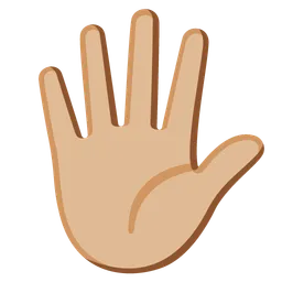 Hand with Fingers Splayed: Medium-Light Skin Tone — Google