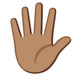 Hand with Fingers Splayed: Medium Skin Tone — Google