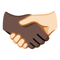 Handshake: Dark Skin Tone, Light Skin Tone — Google