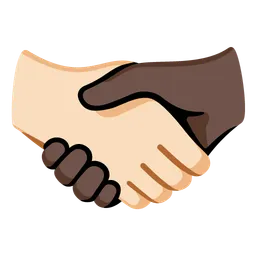 Handshake: Light Skin Tone, Dark Skin Tone — Google