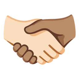 Handshake: Light Skin Tone, Medium Skin Tone — Google