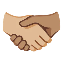 Handshake: Medium-Light Skin Tone, Medium Skin Tone — Google