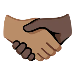 Handshake: Medium Skin Tone, Dark Skin Tone — Google