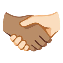Handshake: Medium Skin Tone, Light Skin Tone — Google