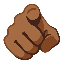 Index Pointing at the Viewer: Medium-Dark Skin Tone — Google