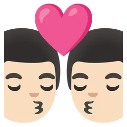 Kiss: Man, Man, Light Skin Tone — Google