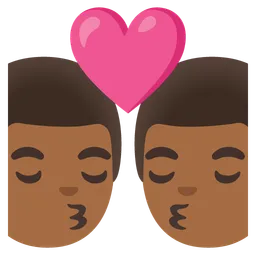 Kiss: Man, Man, Medium-Dark Skin Tone — Google
