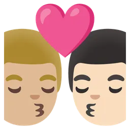 Kiss: Man, Man, Medium-Light Skin Tone, Light Skin Tone — Google