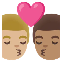 Kiss: Man, Man, Medium-Light Skin Tone, Medium Skin Tone — Google