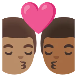 Kiss: Man, Man, Medium Skin Tone, Medium-Dark Skin Tone — Google