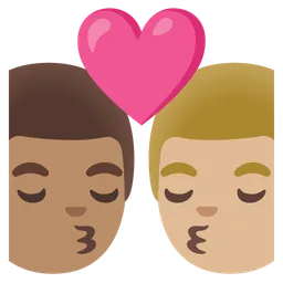 Kiss: Man, Man, Medium Skin Tone, Medium-Light Skin Tone — Google