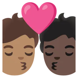 Kiss: Person, Person, Medium Skin Tone, Dark Skin Tone — Google