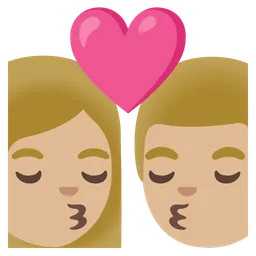 Kiss: Woman, Man, Medium-Light Skin Tone — Google
