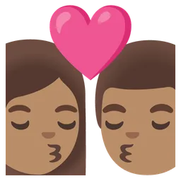 Kiss: Woman, Man, Medium Skin Tone — Google