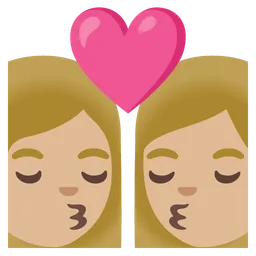 Kiss: Woman, Woman, Medium-Light Skin Tone — Google
