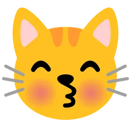 Kissing Cat Face with Closed Eyes — Google