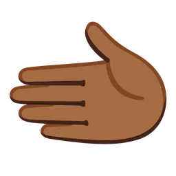Leftwards Hand: Medium-Dark Skin Tone — Google