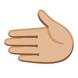 Leftwards Hand: Medium-Light Skin Tone — Google