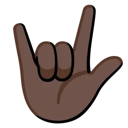 Love-You Gesture: Dark Skin Tone — Google