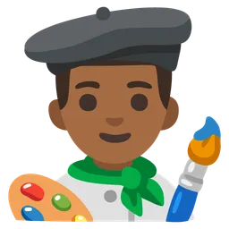 Man Artist: Medium-Dark Skin Tone — Google