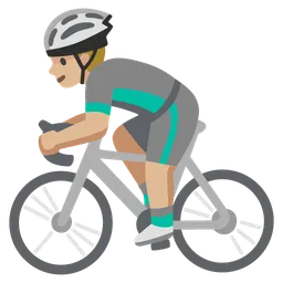 Man Biking: Medium-Light Skin Tone — Google